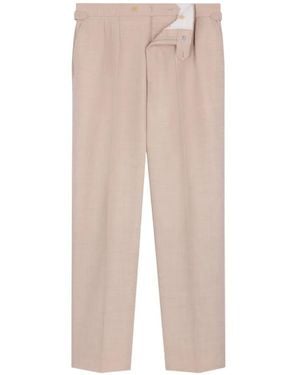 Fursac Belt-Loops Pleated Trousers - White