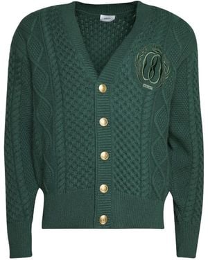 Bally Logo-Embroidered Merino Wool Cardigan - Green
