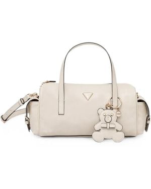 Guess Bolso Bowling Kassie Con Charm De Oso - Neutro