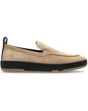 Lanvin Suede Slip-On Loafers - White