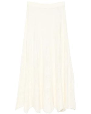 Ba&sh Serta Openwork Midi Skirt - White