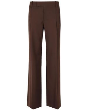 FEDERICA TOSI Pressed-Crease Straight-Leg Trousers - Brown