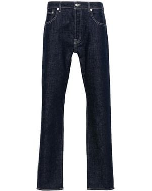 KENZO Logo-Patch Tapered Jeans - Blue