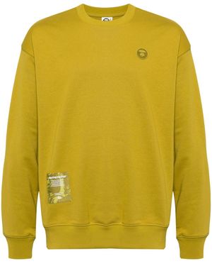 Aape By A Bathing Ape Logo-Patch Crew-Neck Sweatshirt - Yellow