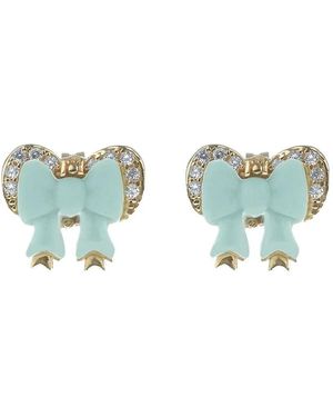 Cameo & Beyond Ribbon Stud Earrings - Blue