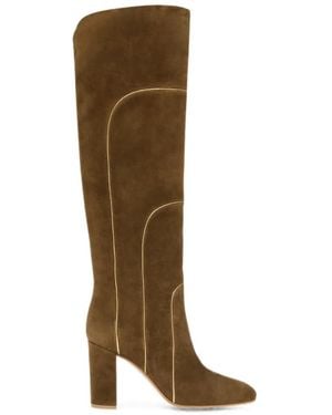 Gianvito Rossi Juliette Piped-Trim Boots - Brown