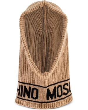 Moschino Logo-detail Balaclava - Natural