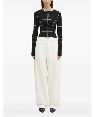 Vetements Intarsia-Knit Top - White
