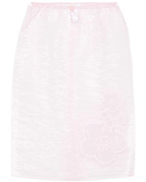 Cecilie Bahnsen Gonna Con Ricamo A Fiori - Rosa