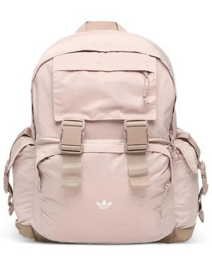 adidas Buckle-Fastening Logo-Print Backpack - Pink