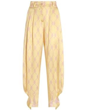 Genny Silk Printed Trousers - Natural