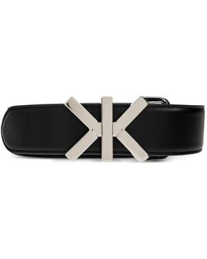 KENZO Double K Logo-Plaque Reversible Belt - Black