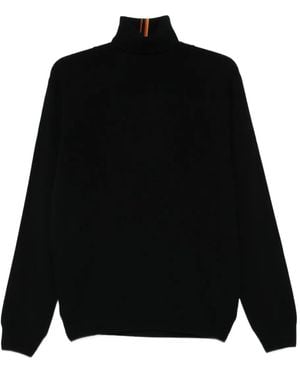 Paul Smith Stripe-Detail Turtleneck Sweater - Black