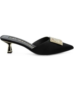 Kat Maconie Rosemin Logo-Plaque Pointed-Toe Mules - Nero