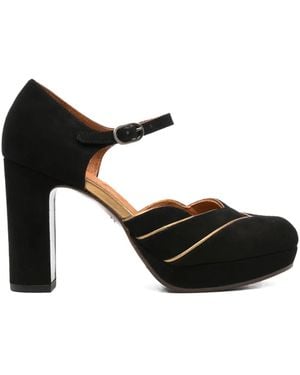 Chie Mihara 100Mm Platform-Detail Sandals - Black