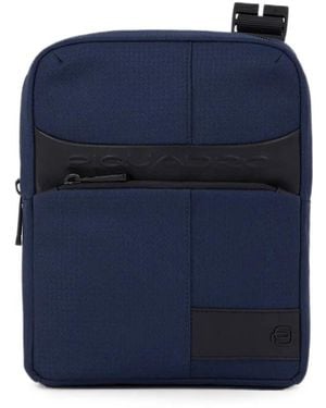 Piquadro Logo-Plaque Shoulder Bag - Blue