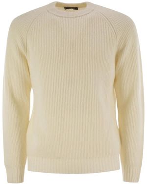 Peserico Crew-Neck Ribbed Jumper - Natural