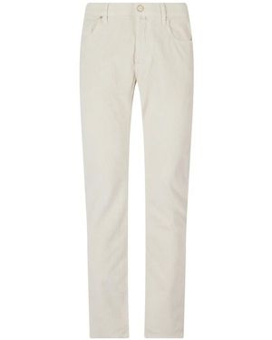 Jacob Cohen Pantalon Bard En Velours Côtelé - White
