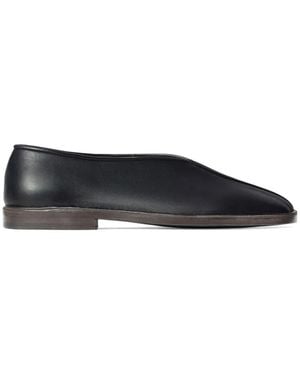Lemaire Square-Toe Leather Loafers - Black