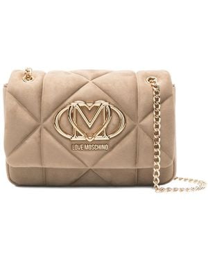 Love Moschino Quilted Logo-plaque Cross Body Bag - ナチュラル