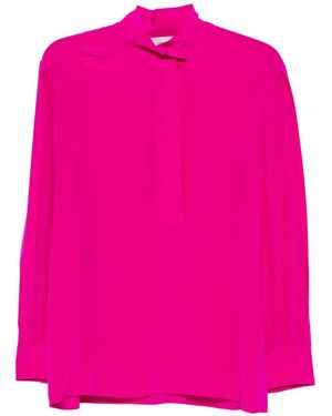 Liviana Conti Mock-Neck Long-Sleeve Blouse - Pink