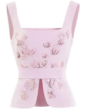 Saiid Kobeisy Embroidered Top - Pink