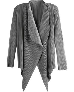 Pleats Please Issey Miyake Button Plissé Knitwear - Gray