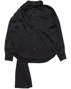 Acne Studios Gelaagde Satijnen Blouse - Zwart