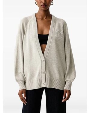 ARMANI EXCHANGE Logo-Embroidered Raglan-Sleeve Cardigan - Natural