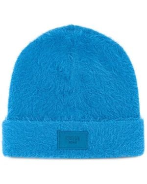 Fendi Bonnet À Écusson À Logo Clair - Blue