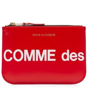 Comme des Garçons Huge Logo Leather Pouch - Red