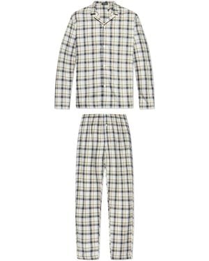 Hanro Pijama a cuadros - Blanco
