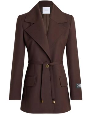 Patou Single-Breasted Belted Jacket - Brown