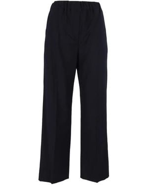 Weekend by Maxmara Stretch Wool Flannel Trousers - Blue