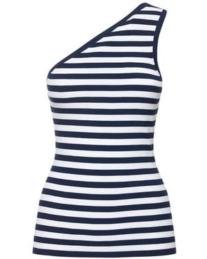 Michael Kors Haut Rayé À Design Asymétrique À Une Épaule - Blue