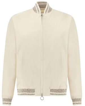 Paul & Shark Typhoon Platinum Striped-Trim Bomber Jacket - White