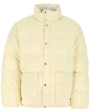 Jil Sander High Neck Long-Sleeved Quilted Jacket - Natural