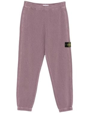 Stone Island Pantalon De Jogging À Patch Logo - Purple