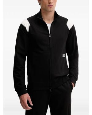 EA7 Contrast-Panel Zip-Up Tracksuit - Black