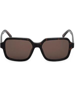 MM6 by Maison Margiela Geometric-Frame Sunglasses - Brown