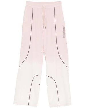 Off-White c/o Virgil Abloh Logo Embroidered Wide-Leg Track Pant - Pink