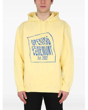 Opening Ceremony Logo-Print Hoodie - Yellow