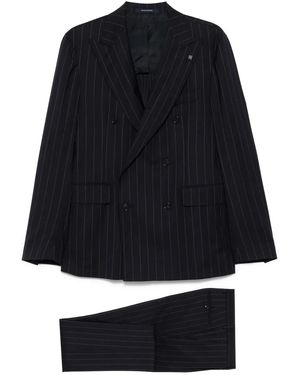 Tagliatore Pinstriped Suit - Black