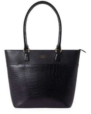 Osprey Kellie Croc-Effect Pebbled Tote Bag - Black