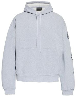 Balenciaga Hoodie Mit Kursivem Logo - Grau