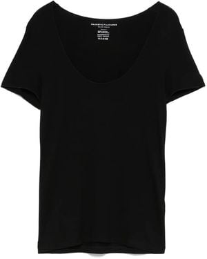 Majestic Filatures T-Shirt mit Stretchanteil - Schwarz
