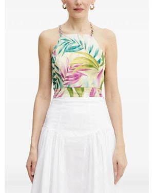 Guess Floral Smocked Top - White