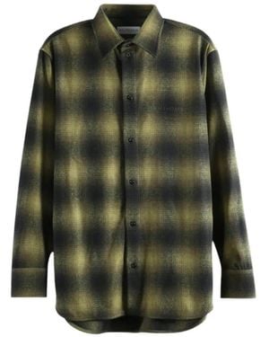 Balenciaga Check-Pattern Button-Down Shirt - Green