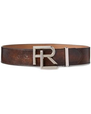 Ralph Lauren ロゴバックル レザーベルト - ブラウン