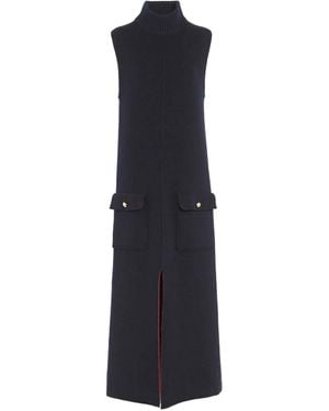 Barrie Turtleneck Pocket Midi Dress - Blue